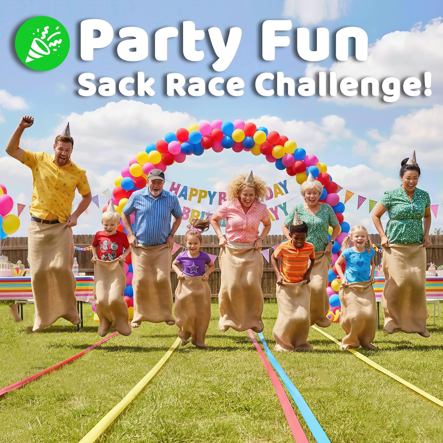 4 Pack Kids Small & 4 Pack Adult XL Large Potato Sack Race Bags, Jute Burlap Sacks for Kids & Adults, Heavy-Duty, Outdoor Bags for Picnic, Playground, Family Reunion, Easter, Carnival Games,Garden Toy