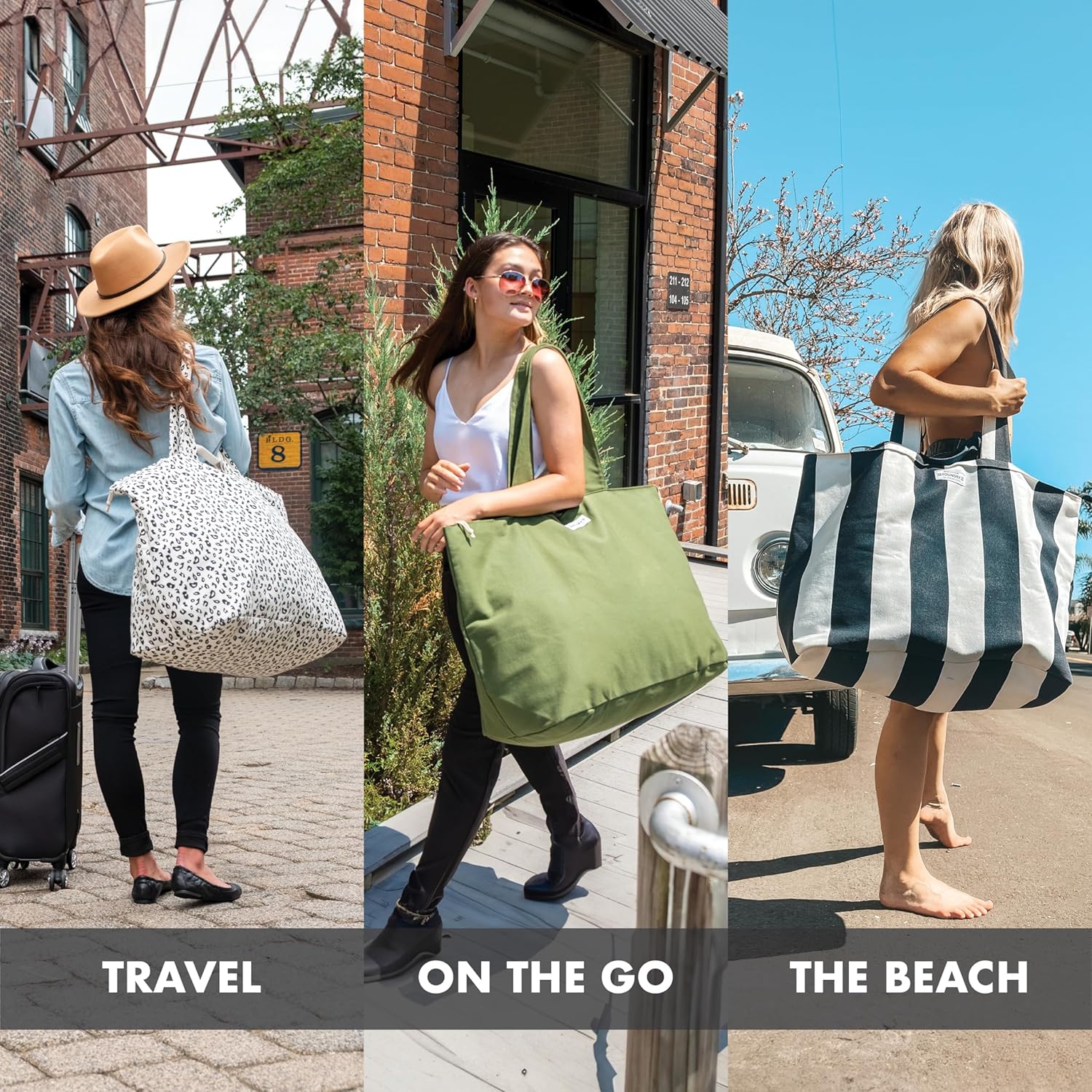 Fit & Fresh Large Beach Bag for Women - Extra Large Travel Tote With Pockets - Image 2