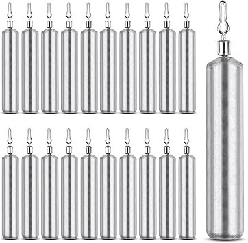 Drop Shot Weights Fishing Sinkers 25pcs Lead Drop Saltwater Fishing Weight Freshwater Drift Sinker Free Rig Fishing Weight Bass Rig Cylinder Removable Catfishing