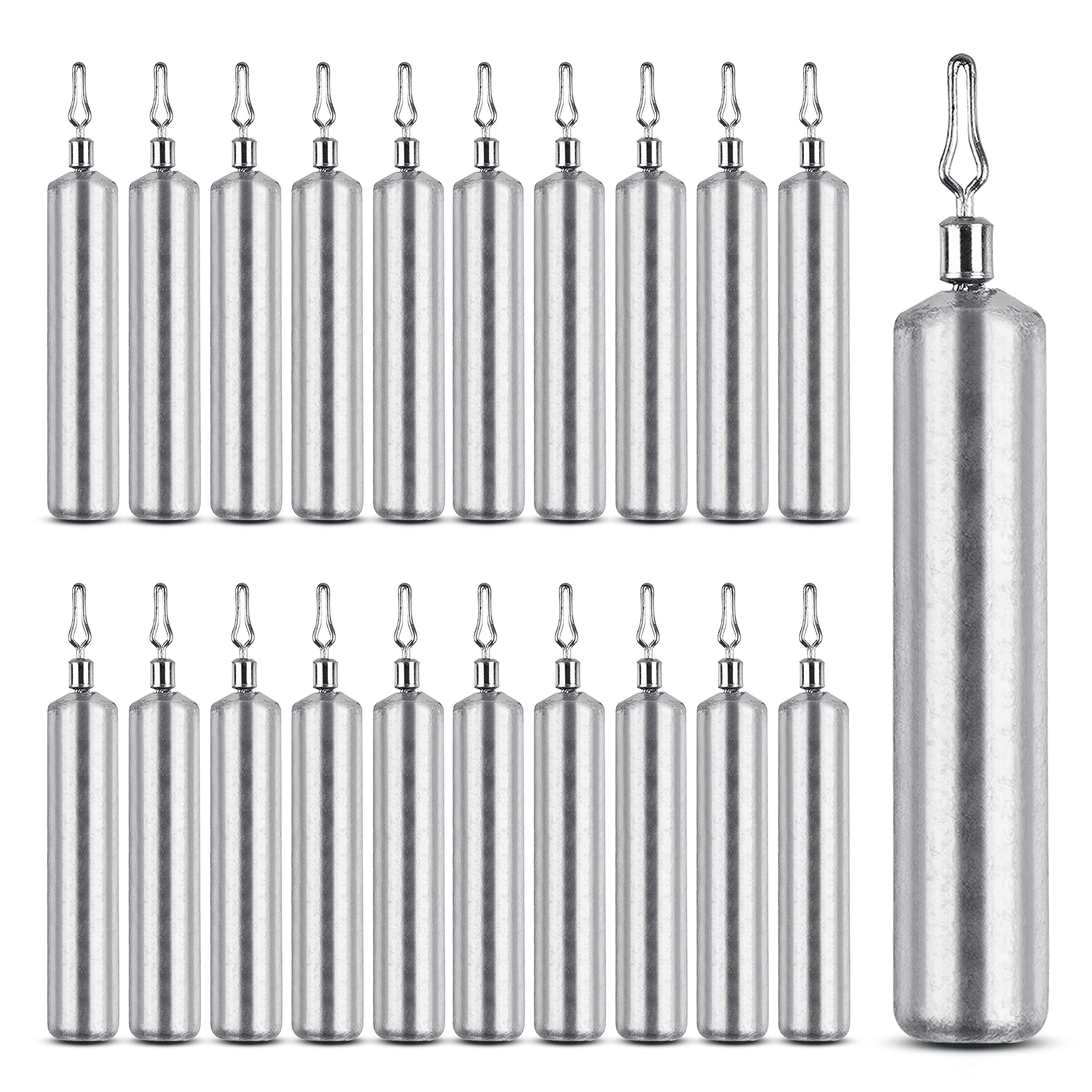 Fishing Drop Shot Weight Sinkers Skinny Sinkers Weights with Barrel Swivels No Snag Pencil Shaped Lead Sinker Weights Dropshot Fishing Sinkers for Drop Shot Rig Bass Fishing