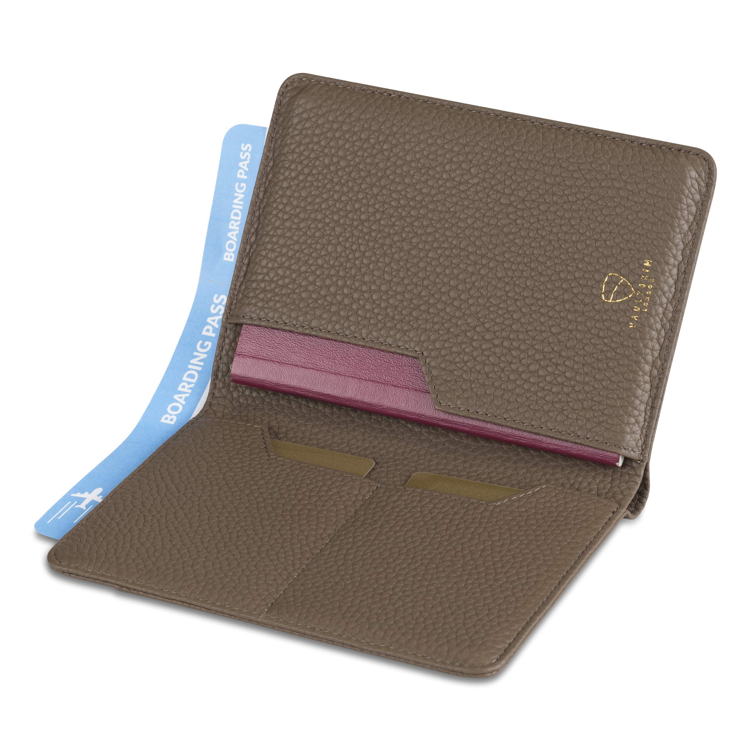 Vaultskin Housse Passeport en Cuir – Porte-Passeport RFID avec Compartiments Cartes et Organiseur de Voyage, Étui Passeport Fin et Élégant pour Déplacements (Kensington)