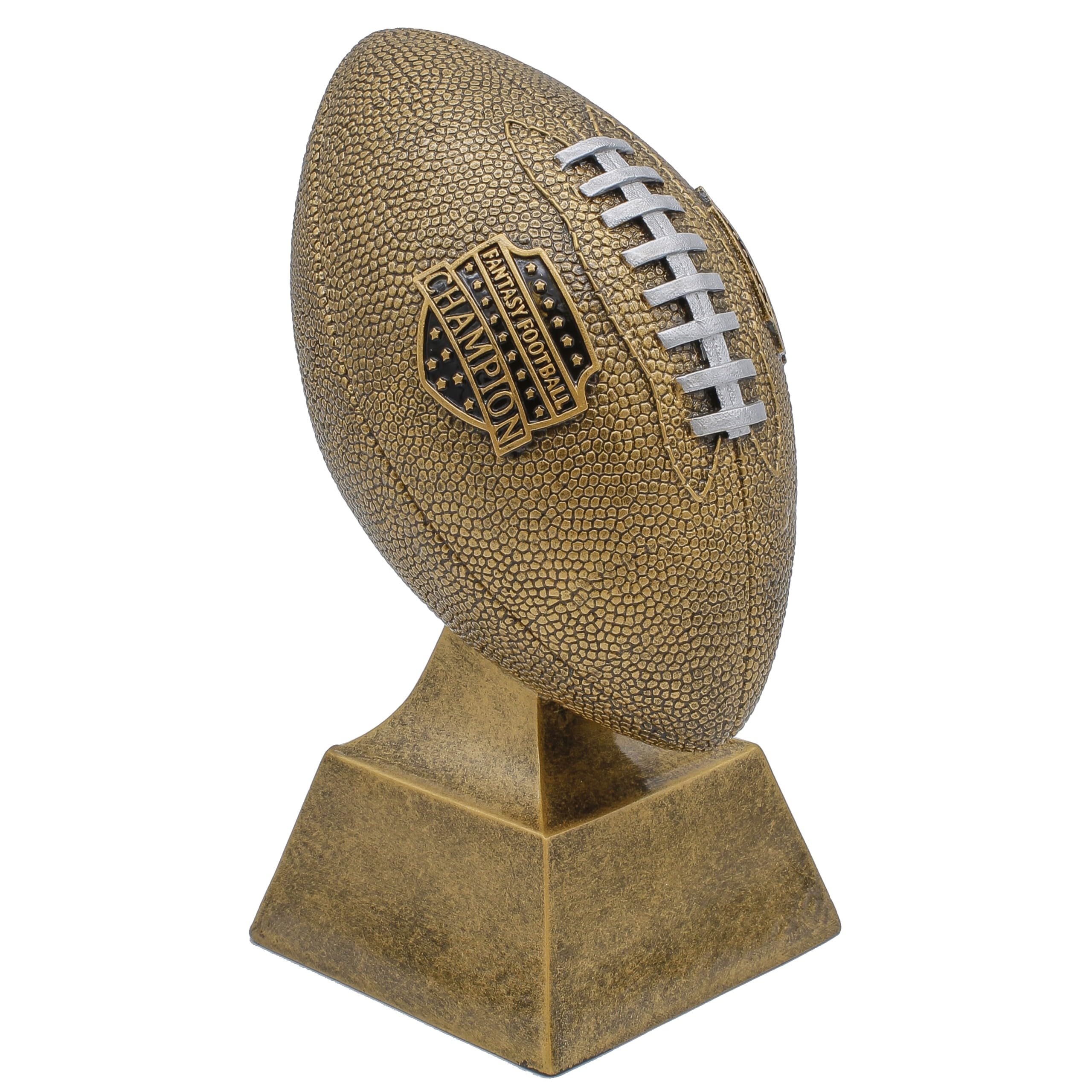 Decade Awards Fantasy Football Champion Trophy, Gold or Silver / 6 or 12 Inch Tall - Engraved Plate on Request