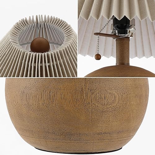 Miniatura 6 de JONATHAN Y JYL1145A Aksel - Lámpara de mesa LED escandinava costera de resina y hierro de 17.25 pulgadas con pantalla plisada y cadena de tracción,