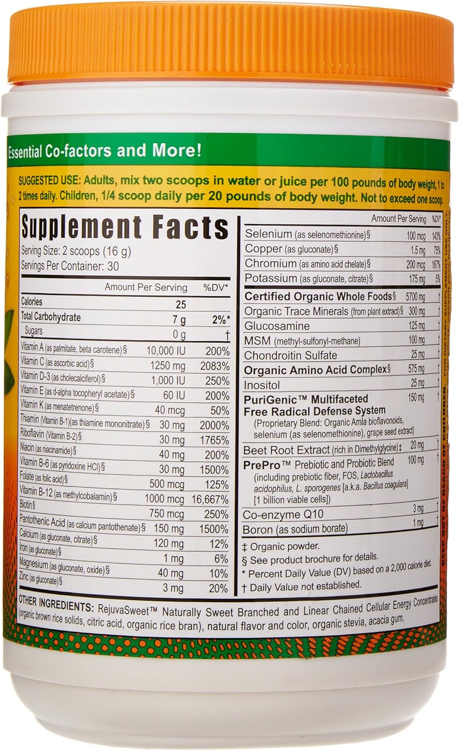 Youngevity Beyond Tangy Tangerine 2.0 Citrus Peach Fusion Multi-Vitamin & Mineral Complex - Made with Natural & Whole Foods | 8,000 ORAC (3 Canisters)