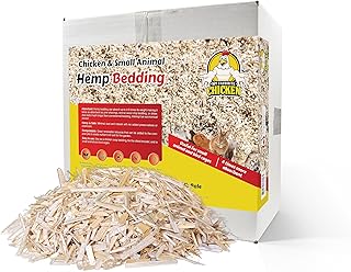 Hemp Bedding for Chicken Coop, Small Animal Litter for Guinea Pig, Hamster, Bunny Rabbit, Snake, Ferret, Tortoise, Rat and More - Pine Wood Shavings Alternative for Chickens and Poultry (1 cuft)
