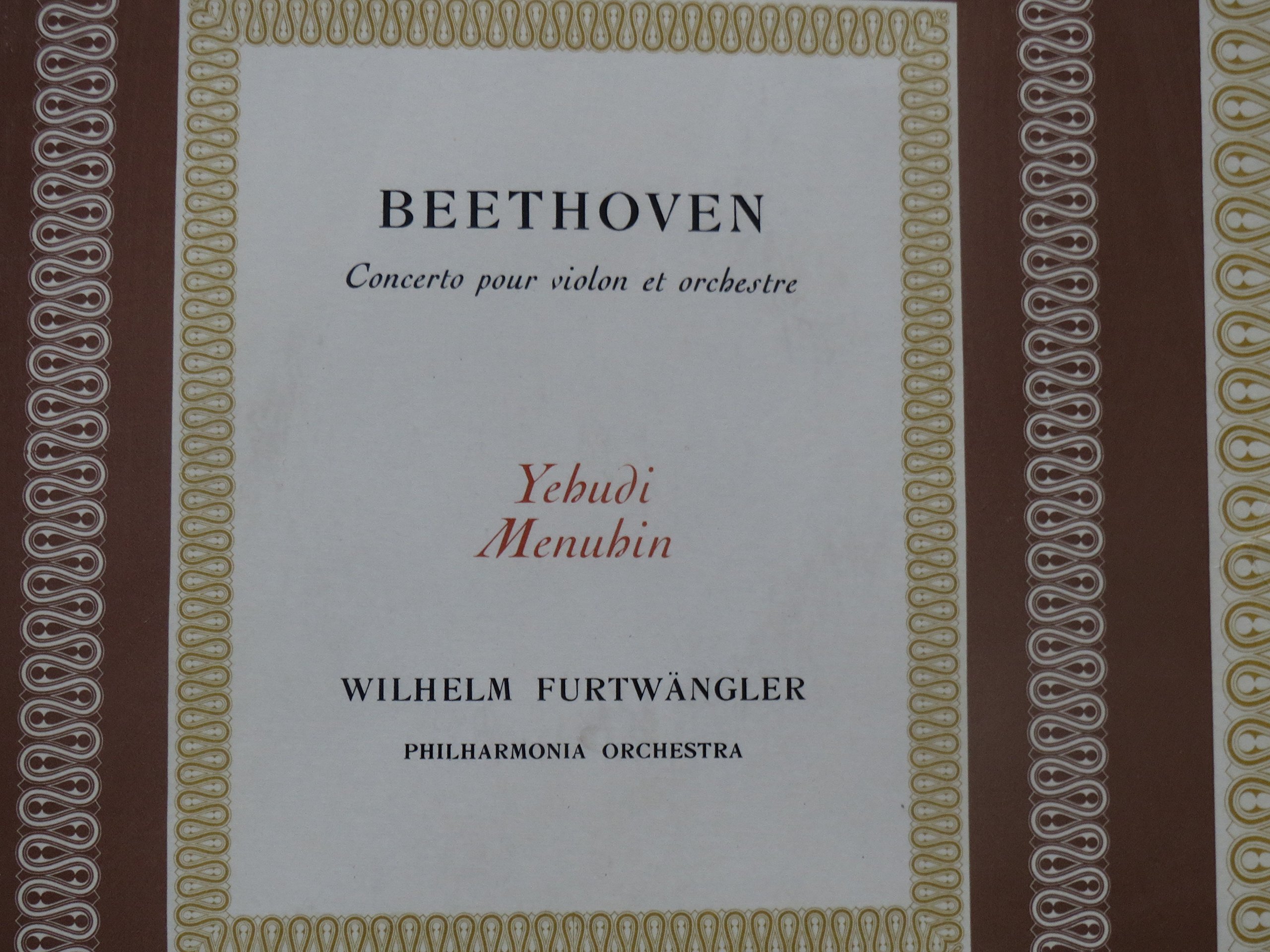 Beethoven Violinkonzert D-dur Yehudi Menuhin London Philharmonia Furtw?ngler. Vinyl LP.