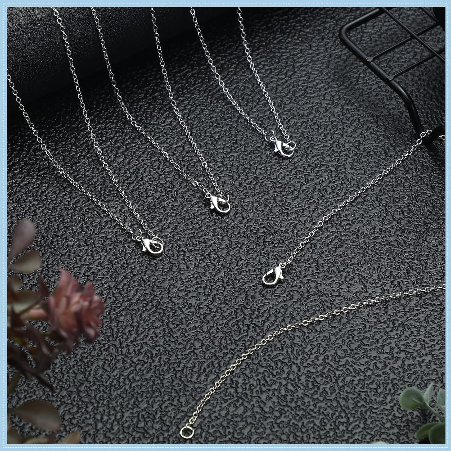 100 Pieces Necklace Chains for Jewelry Making Bulk Plated Cable Link Chains with Lobster Clasps for Women DIY Jewelry Making Supplies, 17.7 Inch (Silver) - Image 4