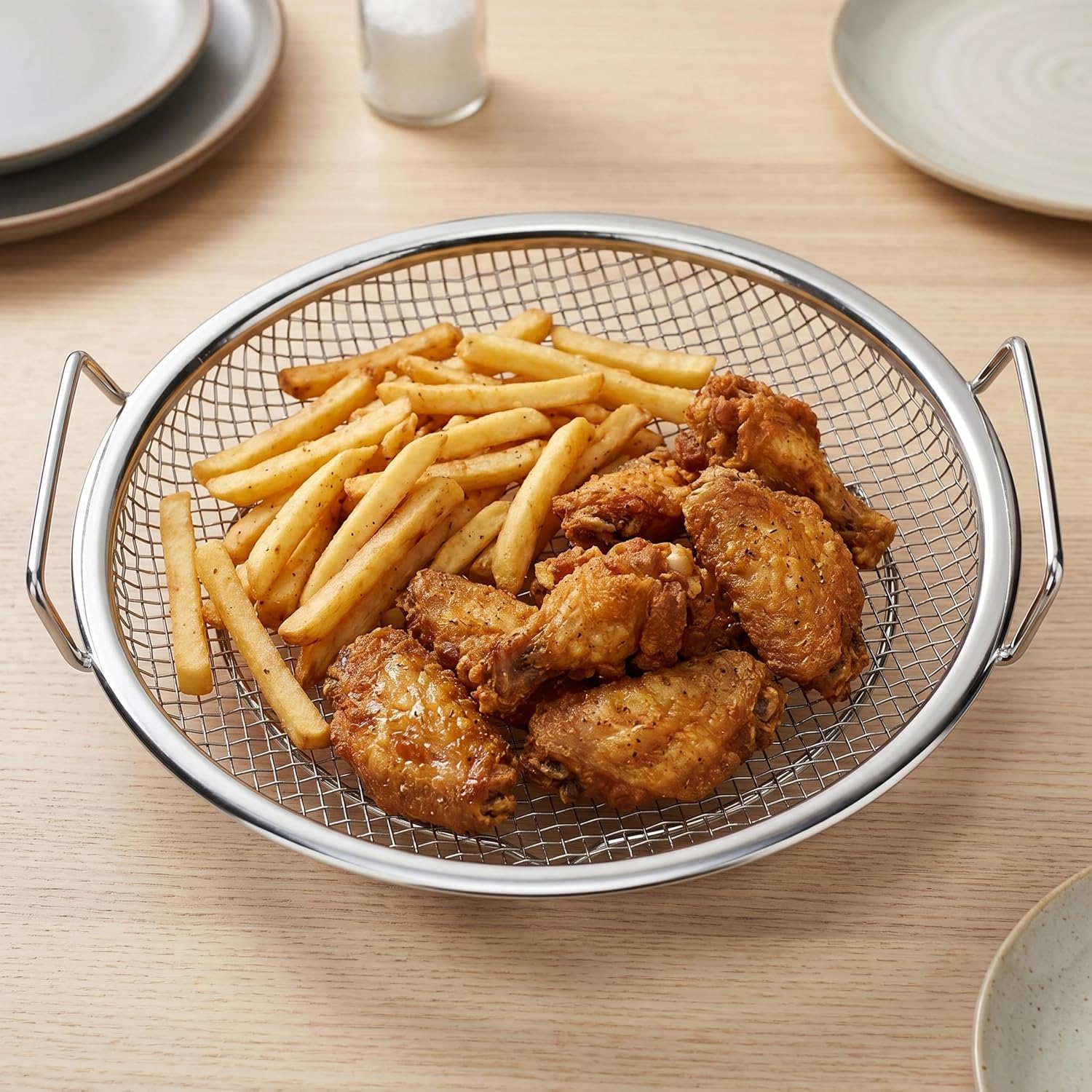 EIKS 2 Pack Air Fryer Rack Round Stainless Steel Basket, Dia. 8 inch
