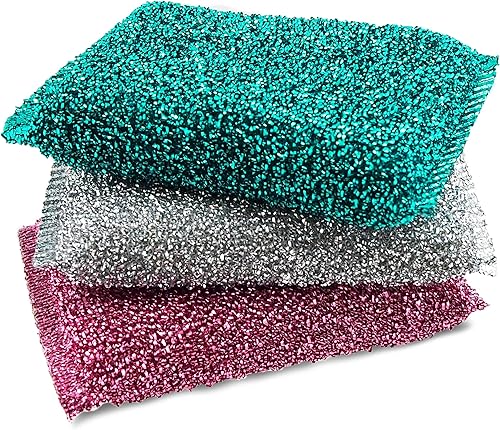 Esponjas para cocina (paquete de 3 piezas) Esponja de platos o limpiador de platos antiarañazos para lavar platos Exfoliante de limpieza de cocina