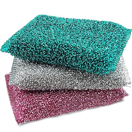 Kitchen Dish Sponges (1PK = 3 PCs) - Best Scrub Sponge - Non-Scratch Scrubber - Dishwasher Safe - Bulk Thick Basics Sponges - MADE IN KOREA