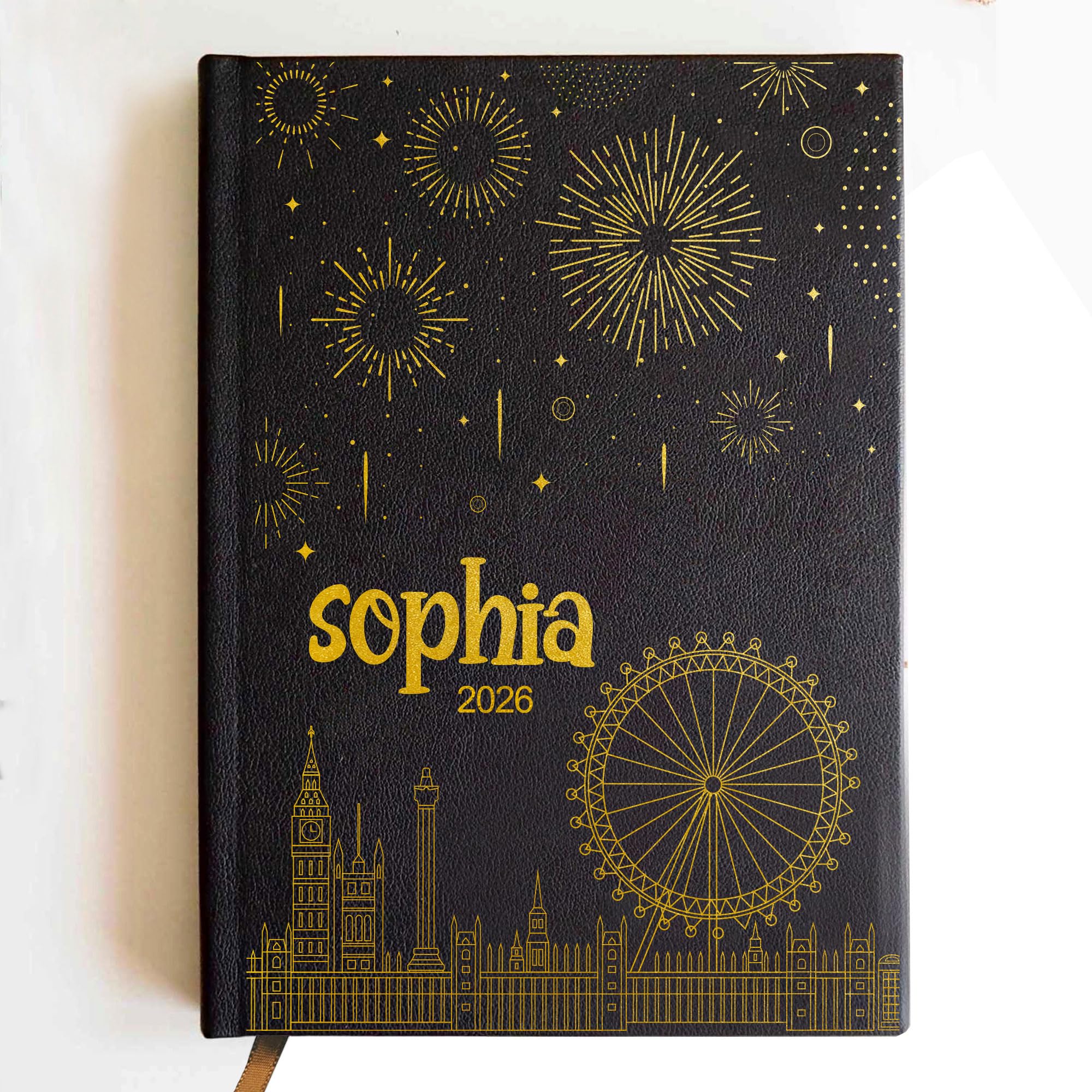 EDSG Personalised 2026 Diary Daily Planner 2026 Diary Page a Day A5 Notebook Custom Christmas Birthday Academic Notebook Gifts with Any Name & Year for Son Wife Daughter Friends(Design 1)