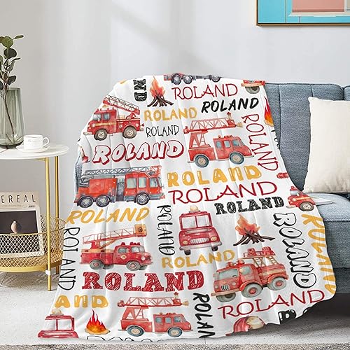 Miniatura 143 de Manta de bebé de bomberos con camión de bomberos, súper suave, manta acogedora para recién nacido, manta de recepción para bebé, manta para cuna, 40