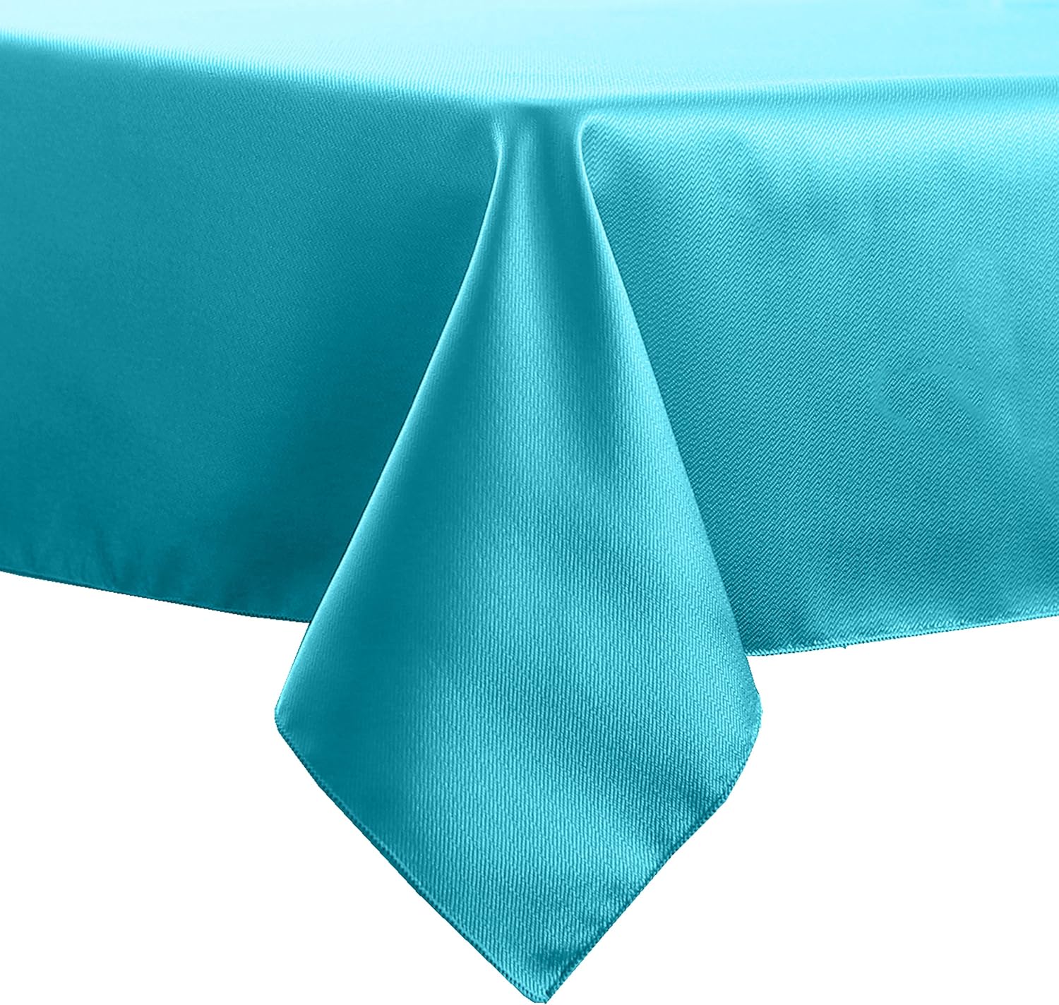 Ultimate Textile -10 Pack- Herringbone - Fandango 58-Inch Square Tablecloth, Turquoise Blue