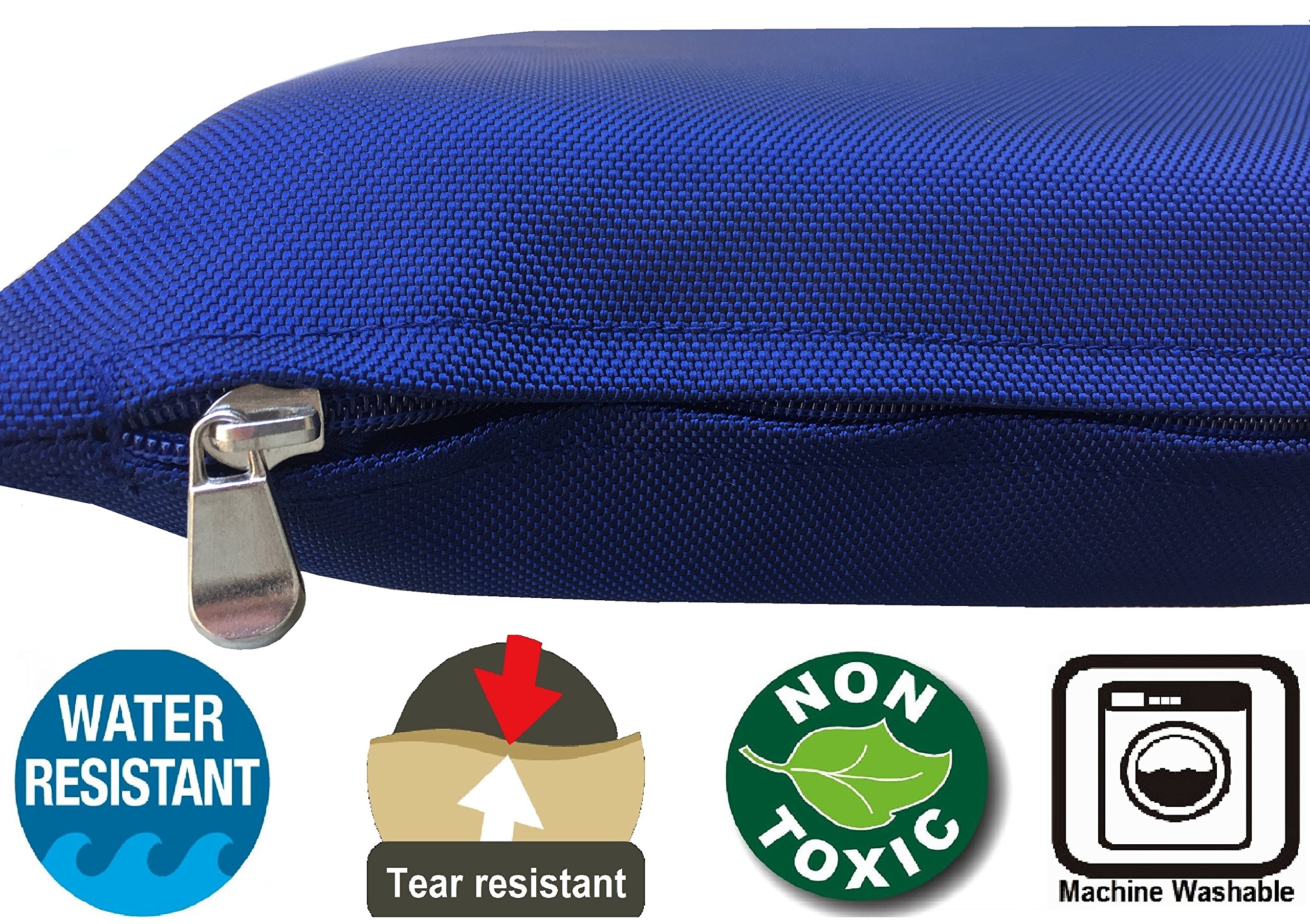 Dogbed4less 2-pak żelowej pianki z pamięcią kształtu dla małych i średnich zwierząt domowych z wodoodporną osłoną wewnętrzną, 1680 nylon niebieski 81 x 60 x 7 cm
