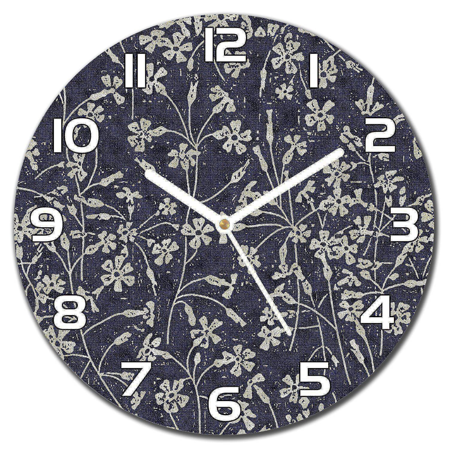 Horloge en verre 30 cm beige avec aiguilles blanches pour salon moderne