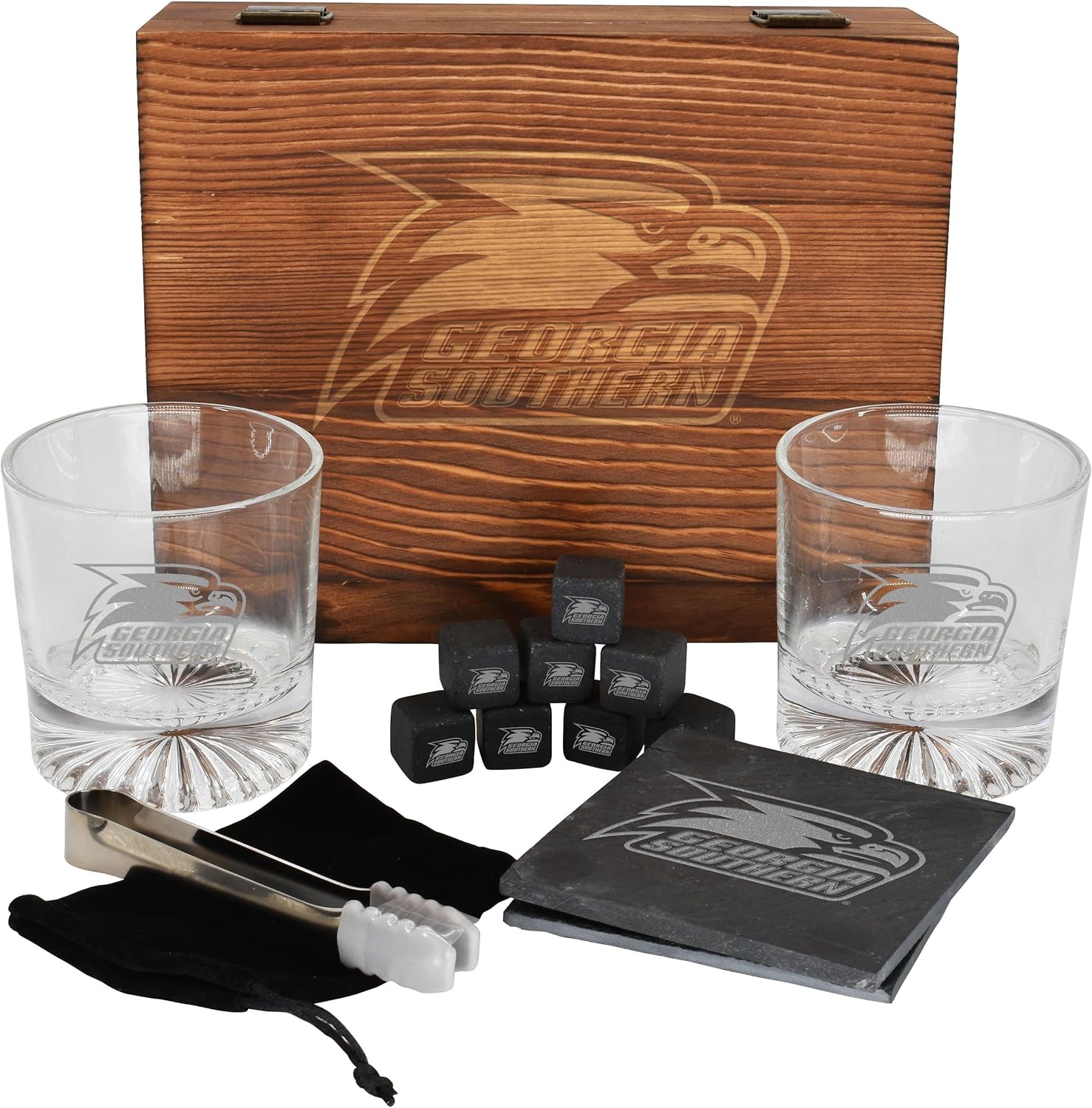 Juego de Vasos The Memory Company NCAA con Caja de Madera - Georgia Southern