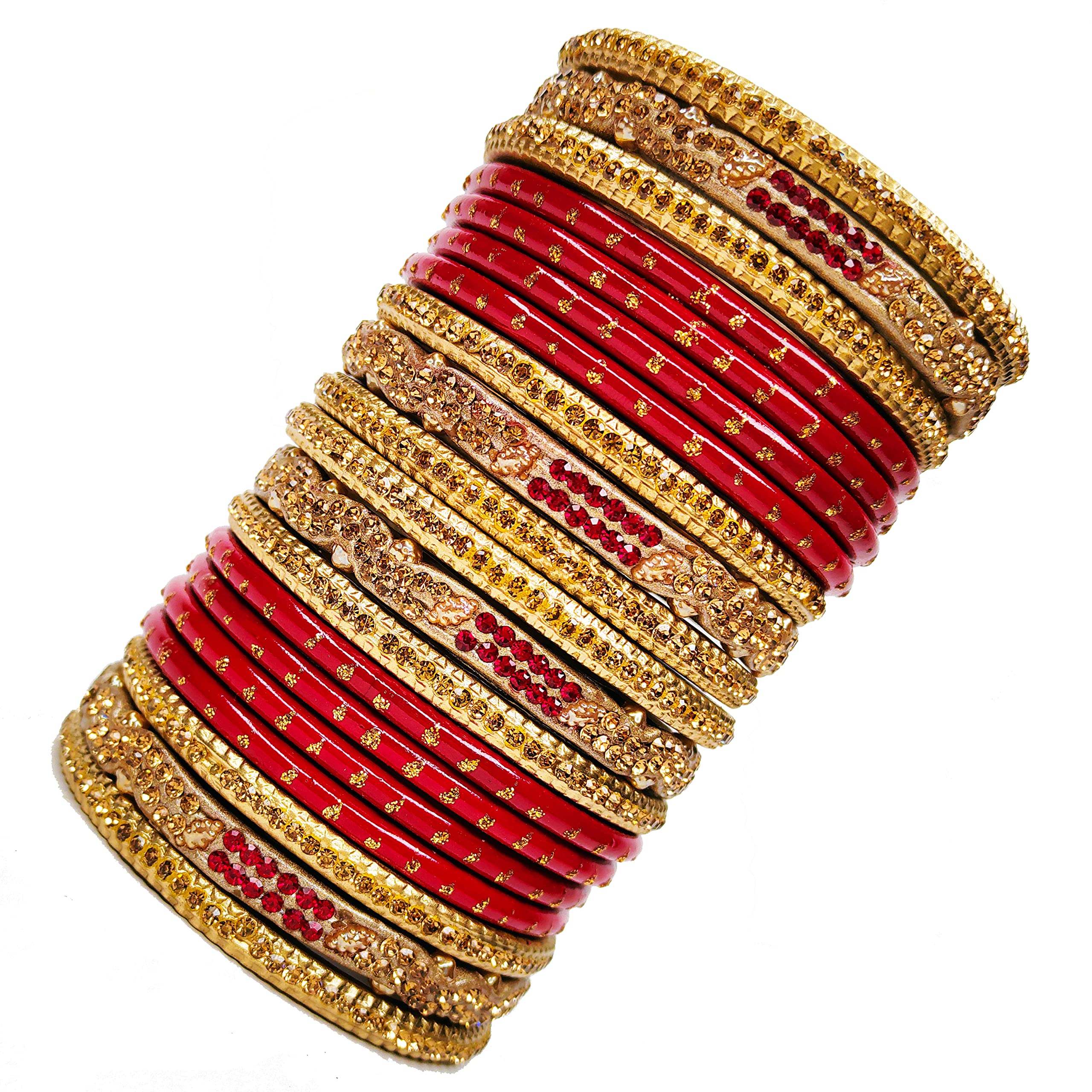 Lahthi Wala - Womens Traditional cubic zirconia chunri Lac Bangles set Designs Pack of 20 (B09TFXMYRR) Amazon Price History, Amazon Price Tracker