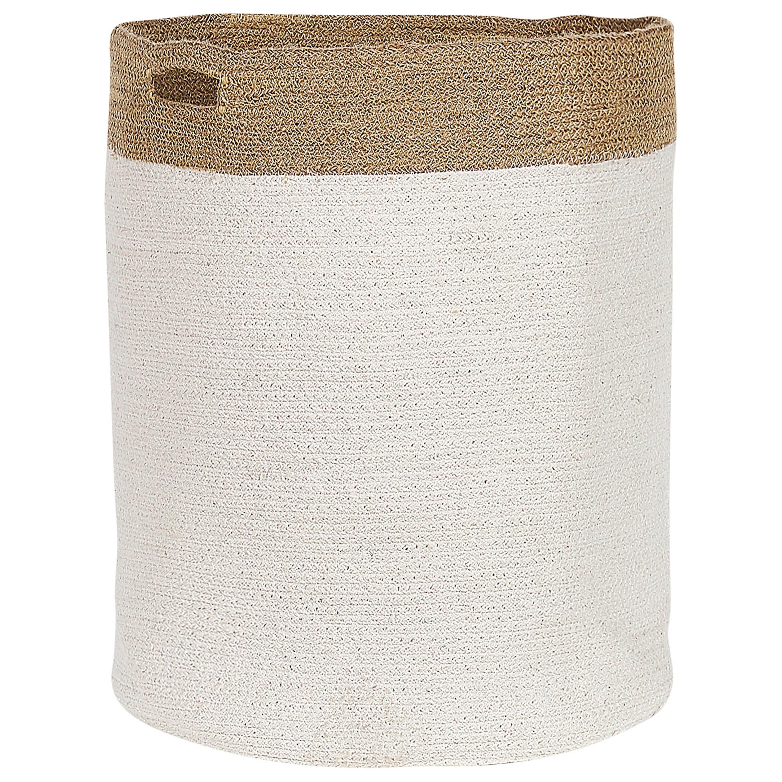 Textilkorb Baumwolle u. Jute weiß/beige 2er Set Kardh