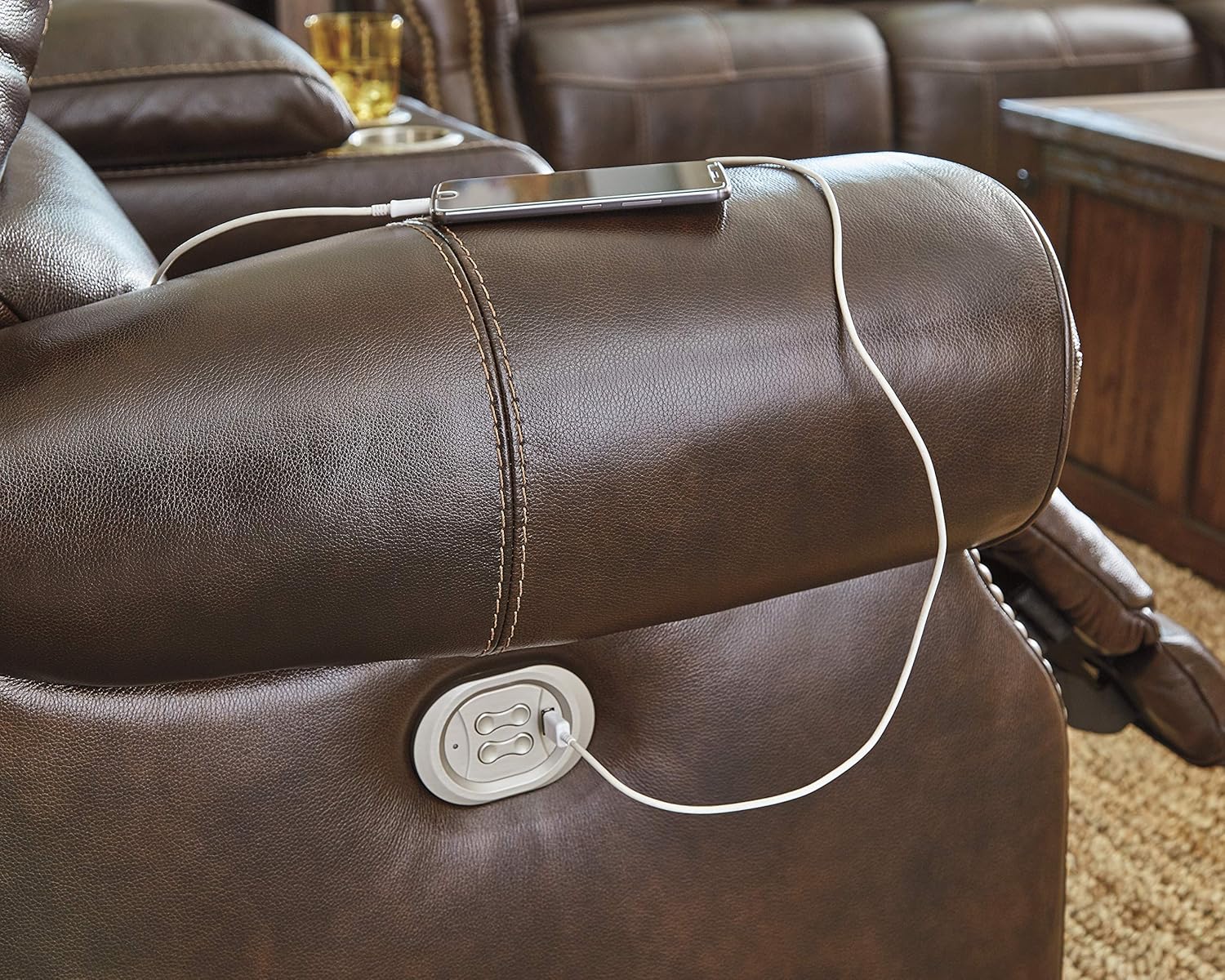 Signature Design by Ashley Buncrana Traditional Dual Sided Power Reclining Loveseat, Brown Buncrana Traditional Power Reclining Sofa with USB Charging Port, Brown Signature Design by Ashley Buncrana Traditional Dual Sided Power Reclining Loveseat, Brown Buncrana Traditional Power Reclining Sofa with USB Charging Port, Brown