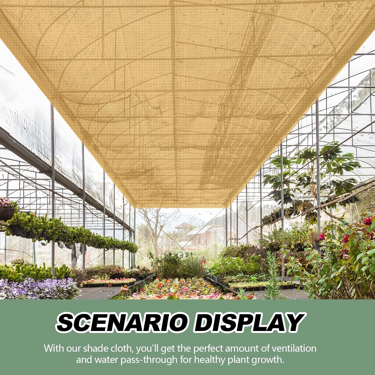 6 x 150 ft Shade Cloth Beige Shade Cloth Roll for Covering Garden 90% Mesh UV Resistant Net with Ties for Patio Outdoor Greenhouse Fence Flower Plant Cover Canopy