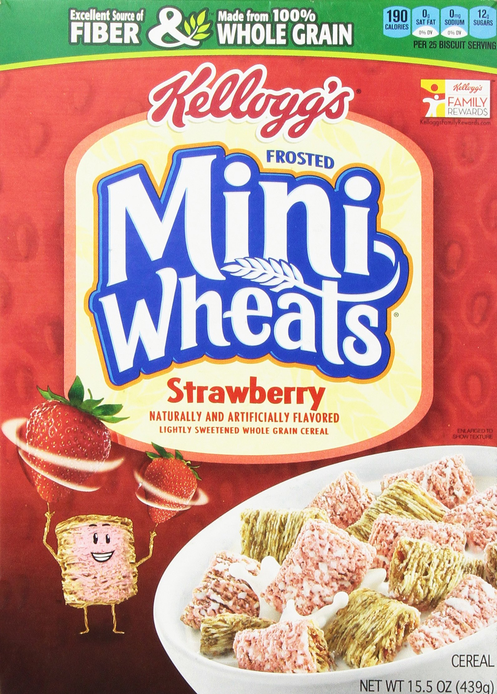 Kellogg's Frosted Mini-Wheats Frosted Mini-Wheats Bite Size Cereal - Strawberry Delight - 15.5 oz