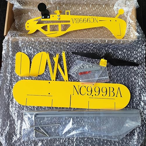 Miniatura 3 de Veleta mágica de metal cinético para avión hueco, molinillos de viento de metal cinético para patio y jardín, 3D cinético de viento giratorio de