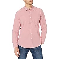 Amazon Essentials Camicia Casual in Popeline a Maniche Lunghe vestibilità Regular Uomo