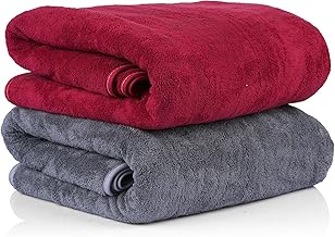Sellsworld Microfiber Large Bath Towel | Quick Dry Super Absorbent - Bath Towel for Men and Women | Towel for Bath, Travel, Gym, Beach, Pool, and Yoga (70 X 140 CMs) (red/Dark Grey)