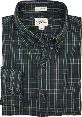 J.Crew Mens Slim-Untucked Long Sleeve Brushed Twill Shirt