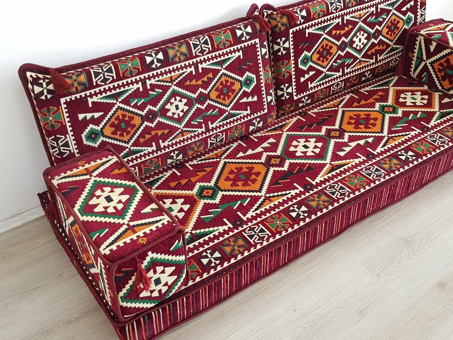 Floor Seating Sofa,Indoor and Outdoor Floor Cushion,for Home, Apartment, Dorm, Bonus Room, Compact Spaces w/Chaise Lounge(RED)