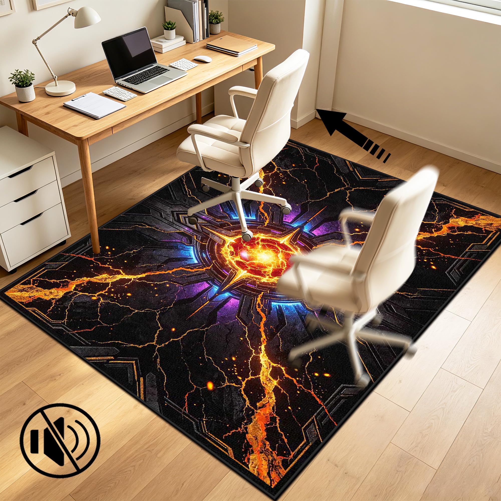 Tapis Chaise de Bureau Gaming pour Parquet Carrelage et Sol Dur 140 x 200 cm