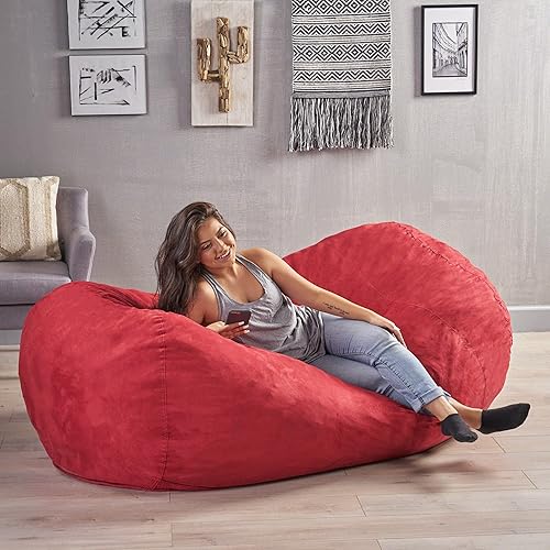 Miniatura 18 de Christopher Knight Home Puf, 7 pies, espuma marina verde azulado Sea Foam Teal,Carbón vegetal,Azul medianoche,Rojo -,rosado rosa (Rose Petal