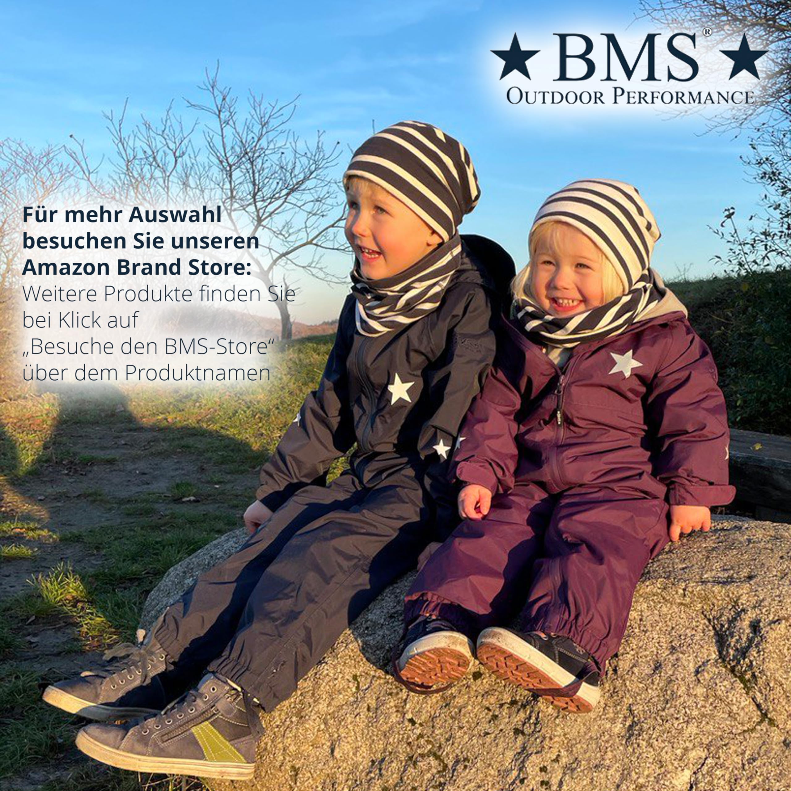 BMS® Schneehose gefüttert für Kinder, ideale Winter- und Ski-Hose, 100% wasserdicht, besonders atmungsaktiv Dank SoftLan, Wattierung, Oeko-Tex, strapazierfähig, langlebig für Mädchen, Jungen