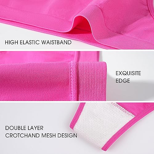 Miniatura 3 de chahoo Tanga de cintura alta para mujer, ropa interior de algodón sin costuras, paquete de bragas vibrantes que absorben la humedad, paquete de 5