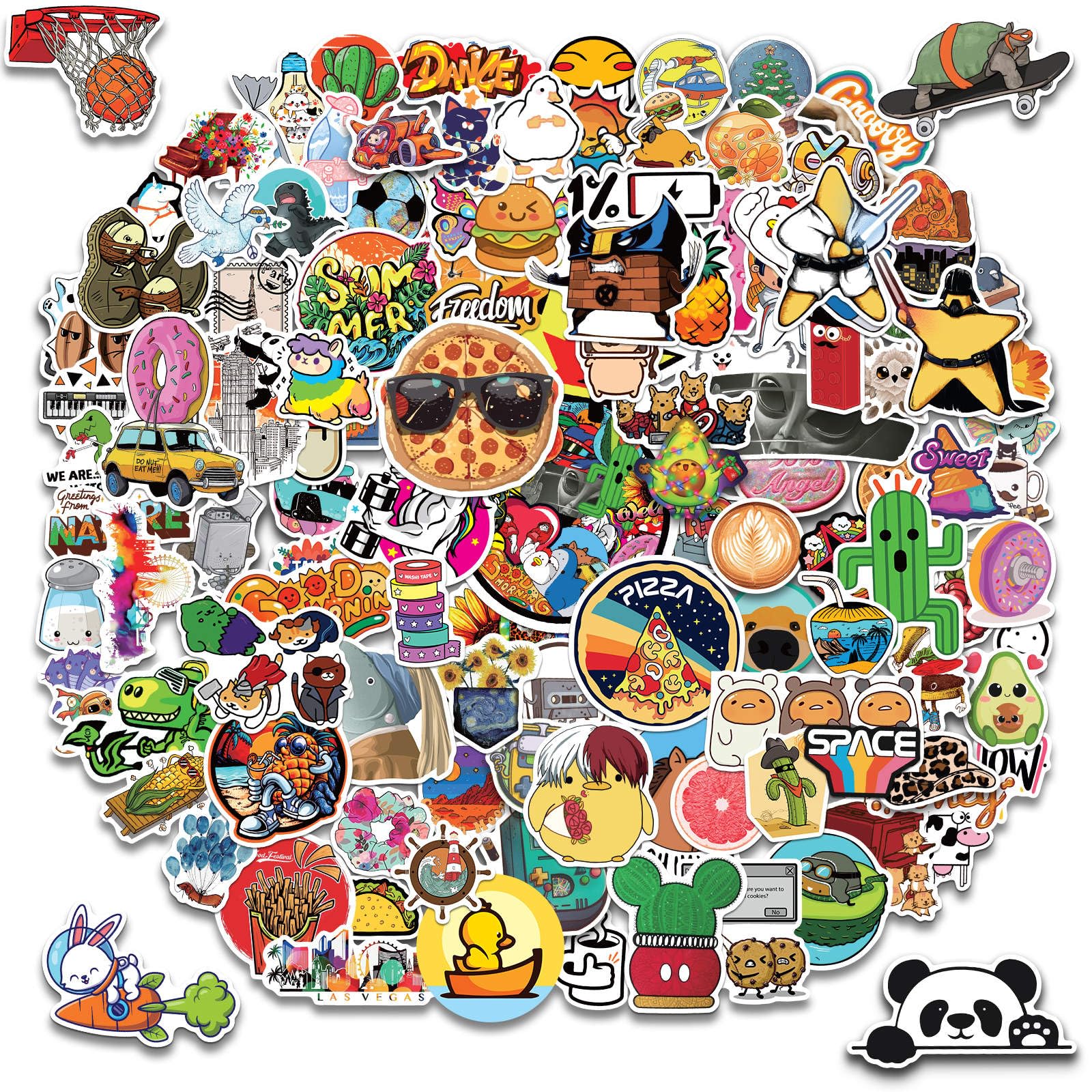 300pcs VSCO Stickers for Water Bottle, Laptop, Kids Teens - Trendy Graffiti Cute Vinyl Aesthetic Waterproof Pack for Skateboard Luggage - Colorful