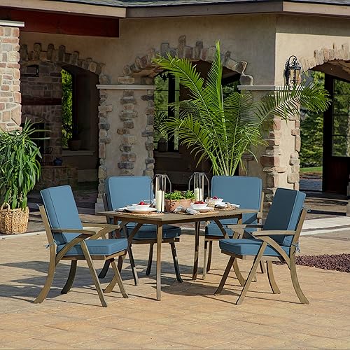 Miniatura 5 de Arden Selections ProFoam Essentials Outdoor Chair Cushion 20 x 20, French Blue Texture