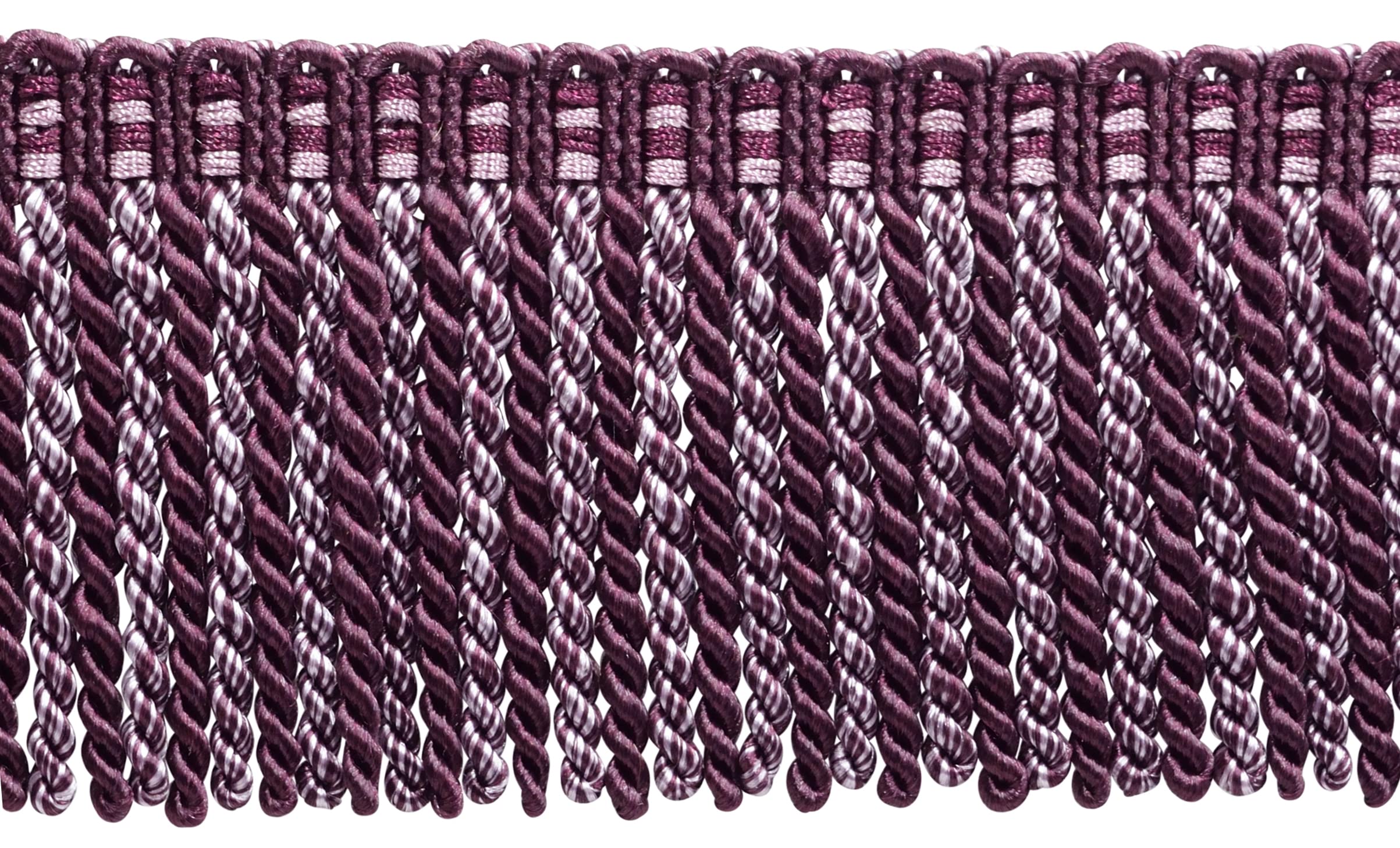 Frange de guipure 76mm de luxe couleur prune pour finitions haute couture