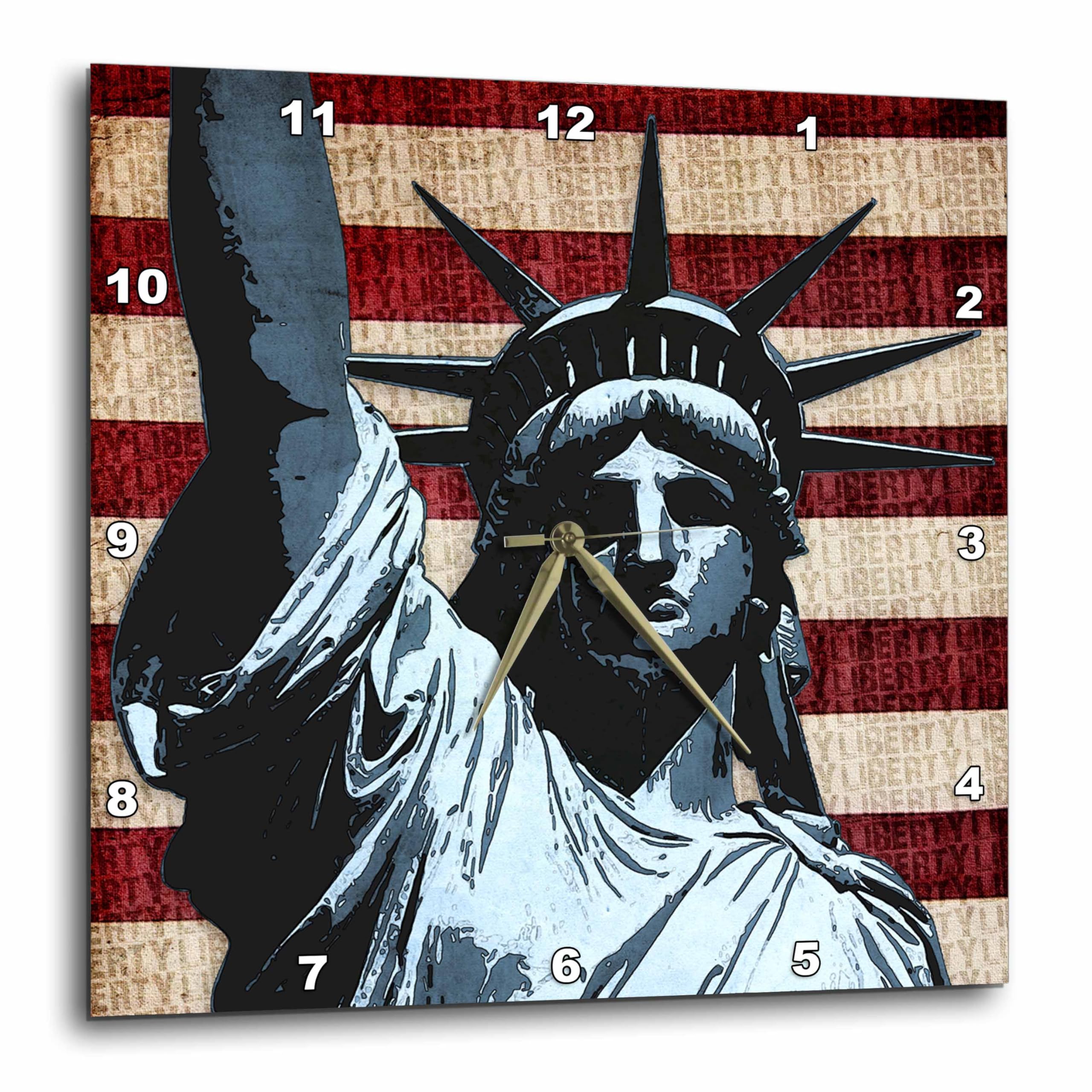 Horloge en Aluminium Haut de Gamme avec Motif Statue de la Liberté et Couleurs Éclatantes