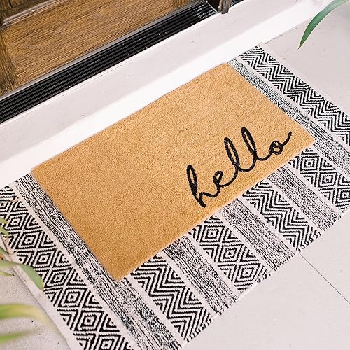 Miniatura 2 de THEODORE MAGNUS - Felpudo de fibra de coco natural con parte trasera antideslizante, 17 x 30 cm/6.7” x 11.8”, para exteriores/interiores