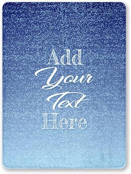 Personalized Navy Blanket - Custom Pastel Blue Triple Glitter Ombre Gradient Throw Blanket, Unique Customizable Gift for Family Couples Kids Pets Wife Husband 30" x 40"