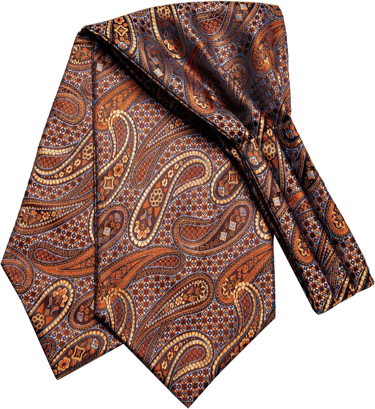 Dubulle Paisley Floral Ascot for Men Self Tie Mens Cravat and Pocket Square Cufflinks Wedding - Image 3