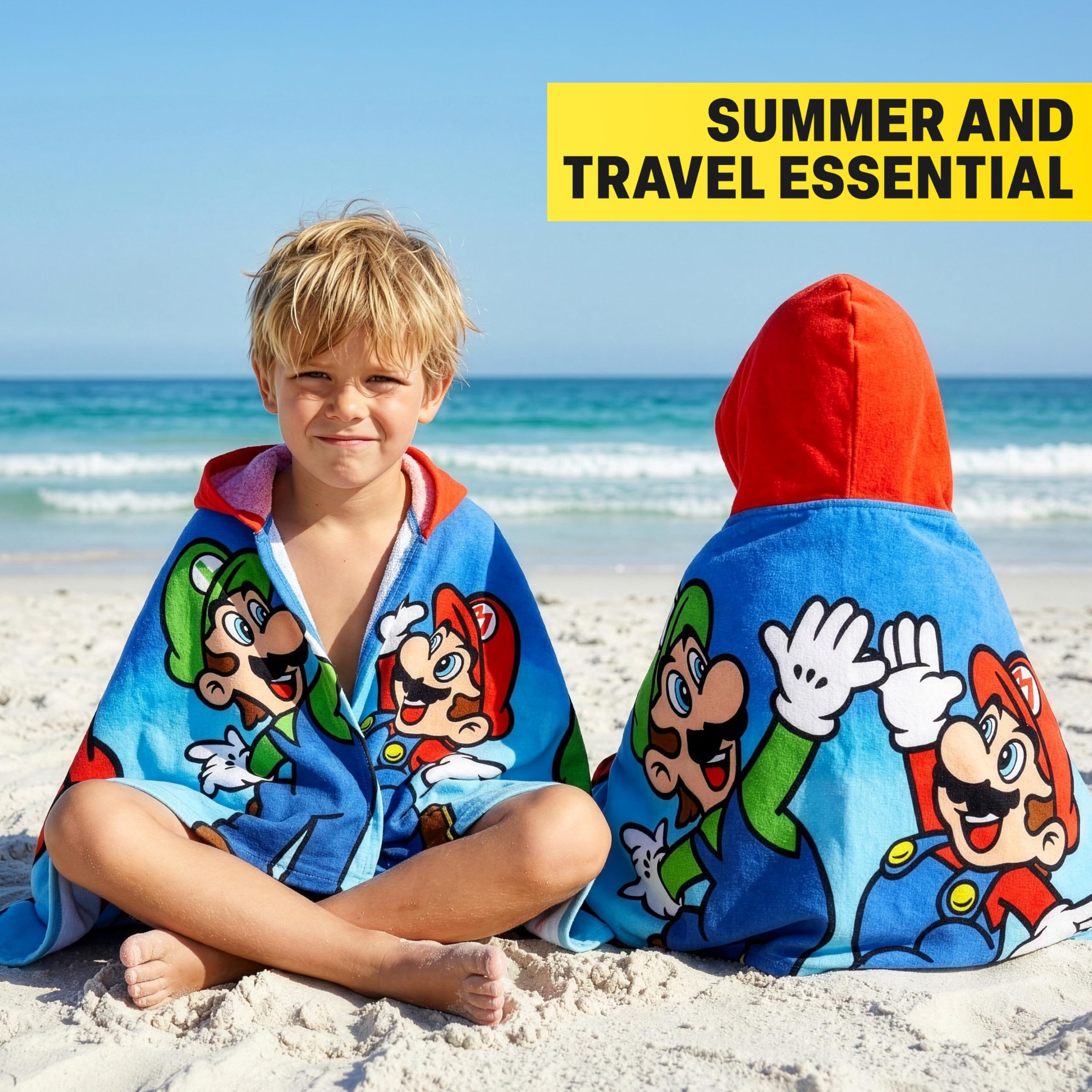 Amazon.com: Get Trend Super Mario Bath Towels with Hood for Boys