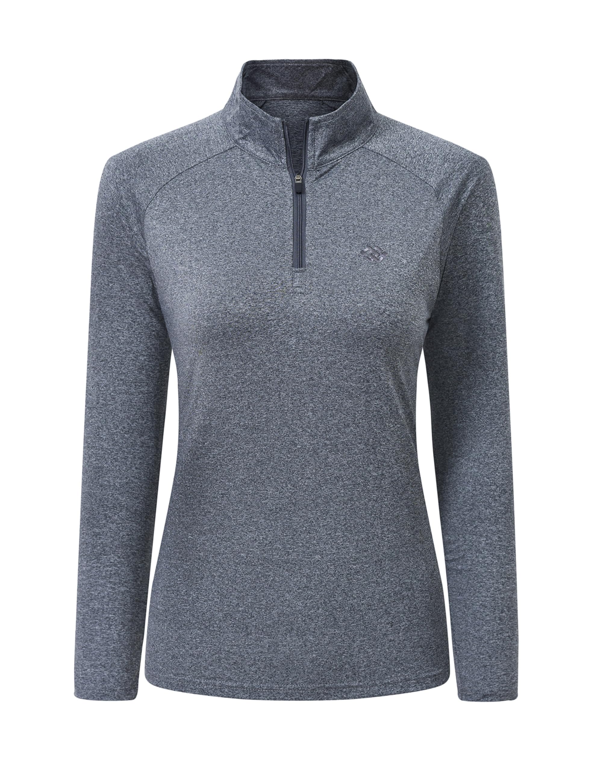 AIRIKE Long Sleeve Golf Polo Shirts for Women Stand Up Collar Thermal Fleece Womens Tank Top