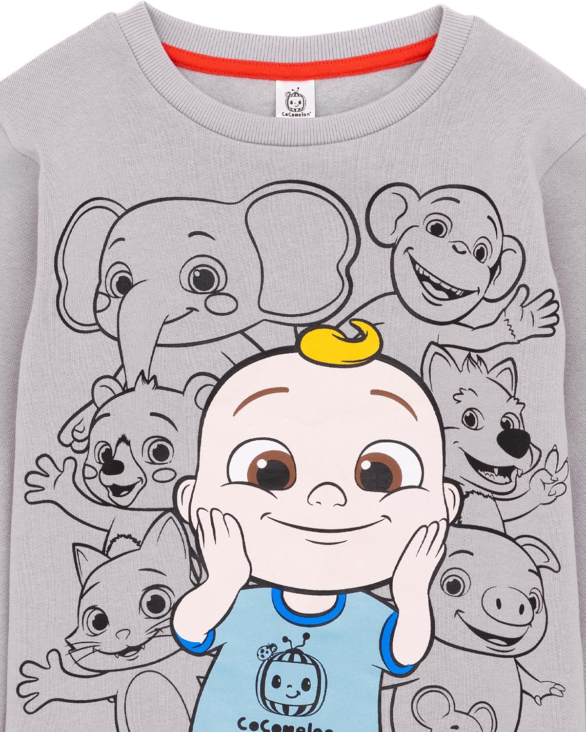 CoComelon Sweatshirt Kids Babies Toddlers Animal Characters Grey Jumper