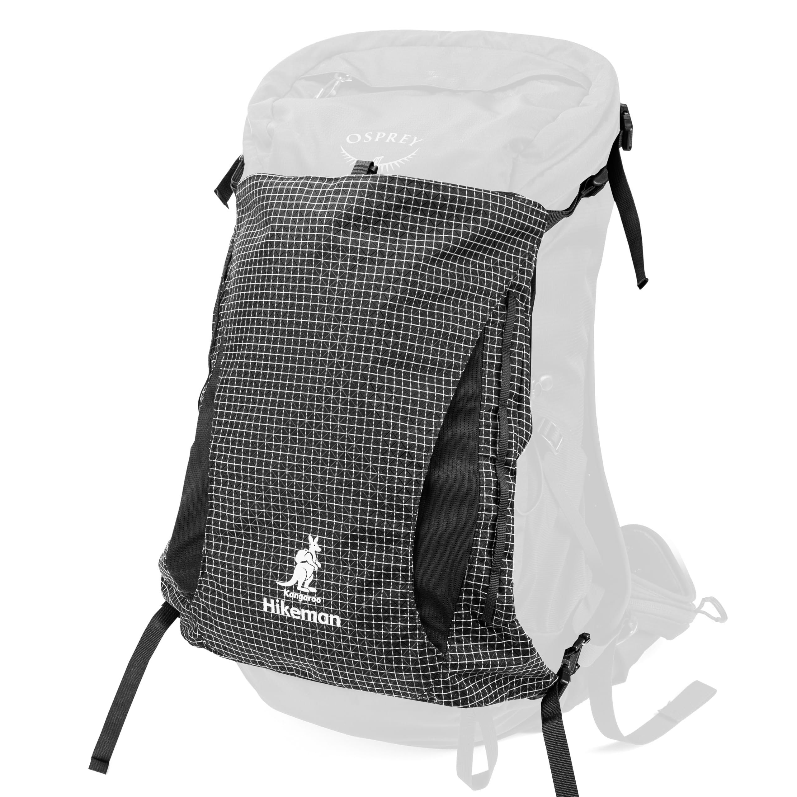 HIKEMAN Tasca per zaino, borsa leggera per zaino, tasca frontale traspirante in rete elastica, borsa portatile per attrezzatura da escursionismo, per riporre indumenti bagnati/attrezzatura da pioggia