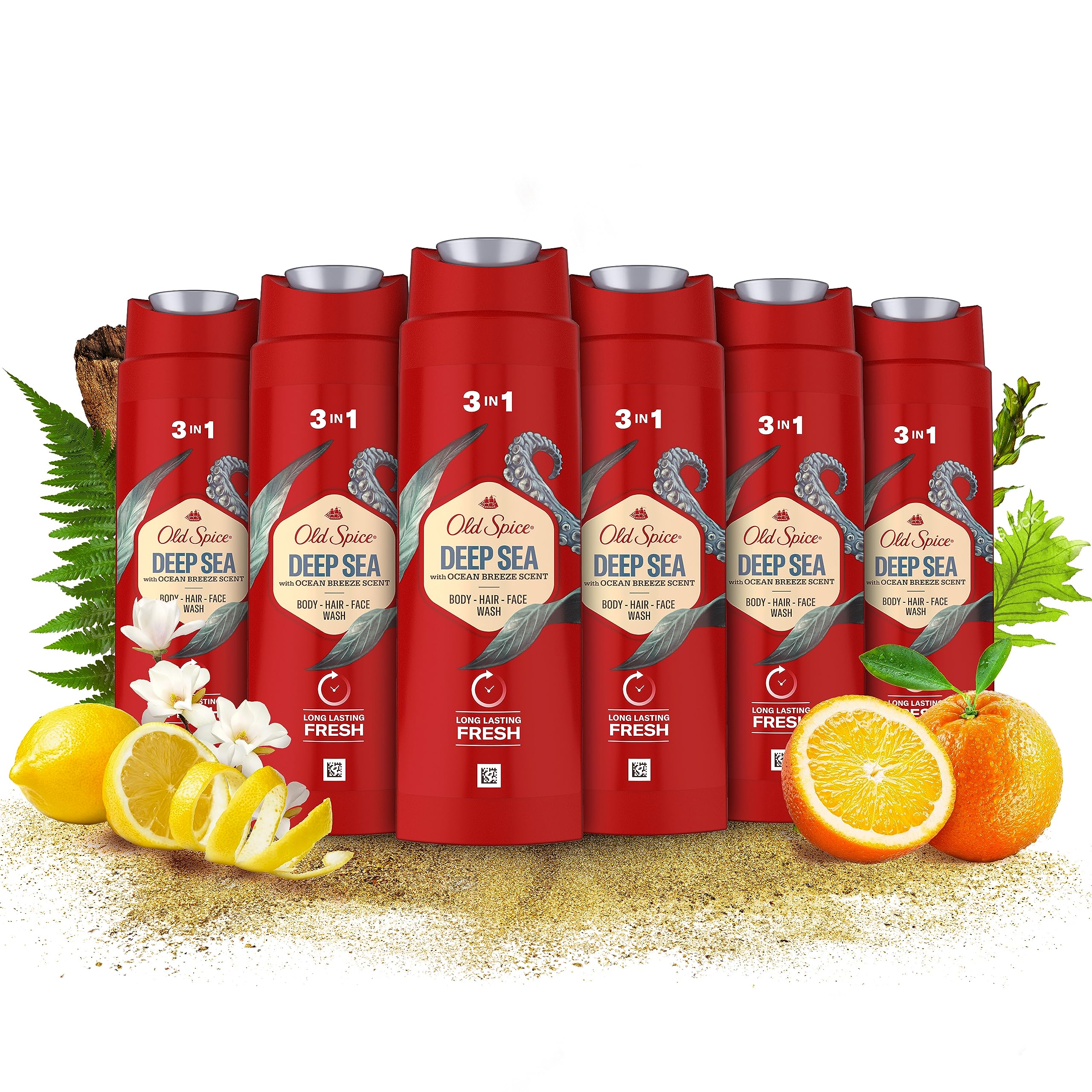 Old Spice Deep Sea Men’s Shower Gel & Shampoo 250ml Multi-Use 3-in-1 Hair-Face-Body Wash, Long Lasting Fresh, Perfume Quality Scent, Pack of 6Old Spice Deep Sea Men’s Shower Gel & Shampoo 2…