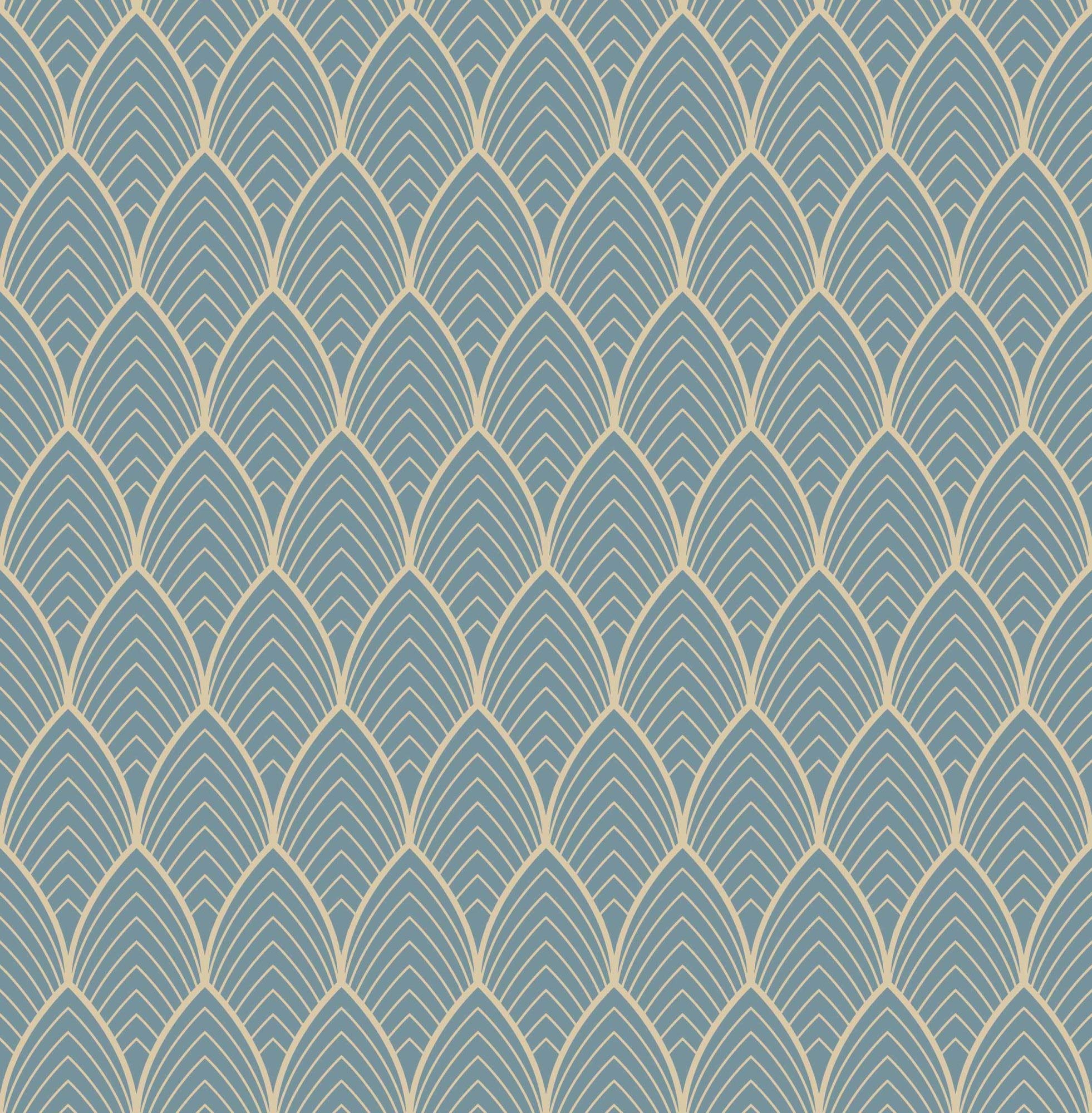 Buy Superfresco Easy Blue Bercy Metallic Art Deco Wallpaper Online at