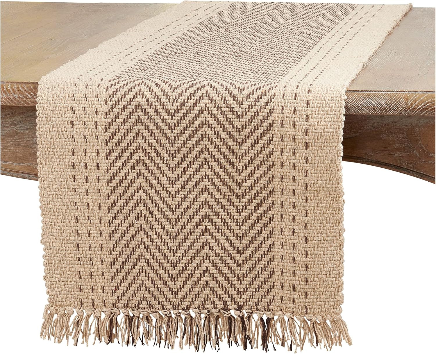 Natural 100% Cotton Kantha Stitch Kitchen Dining Table Runner, 16" X 108"