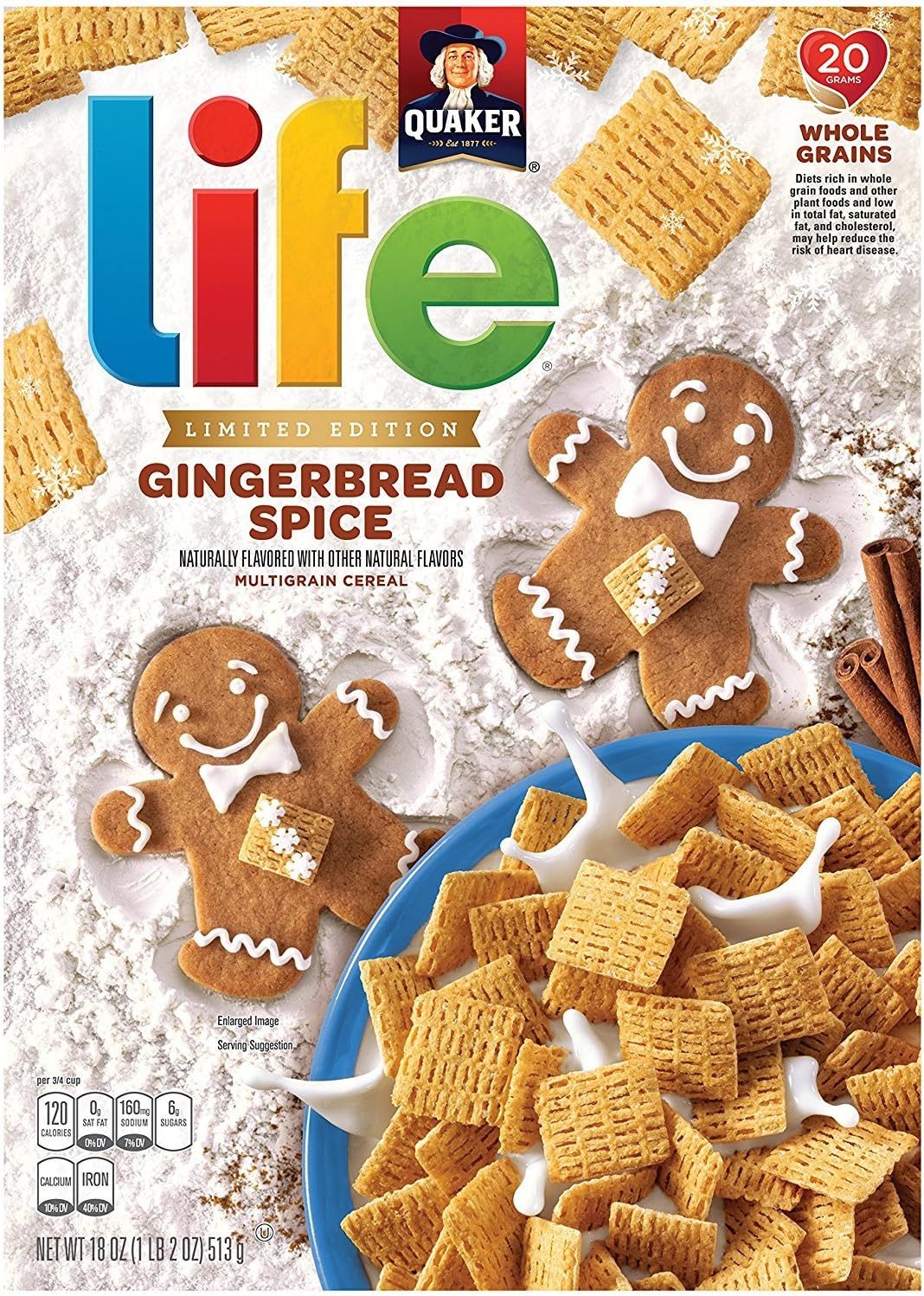 Life Gingerbread Spice Cereal Limited Edition 18 oz (Pack of 2)