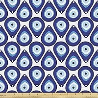 Vista 80 de Ambesonne Tela de Fiesta Popstar por Yarda, Estilo de Dibujos Animados Garabatos Dibujados a Mano Tema Musical Impresión de Arte Lineal, Tela